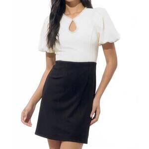 NEW ADELYN RAE eris colorblock mini dress in black white